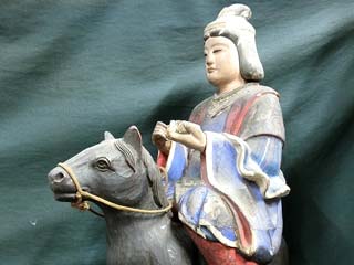 岐阜県 木彫 馬上観音菩薩像